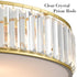 5-Light Modern Gold Crystal Flush Mount Ceiling Light Fixture